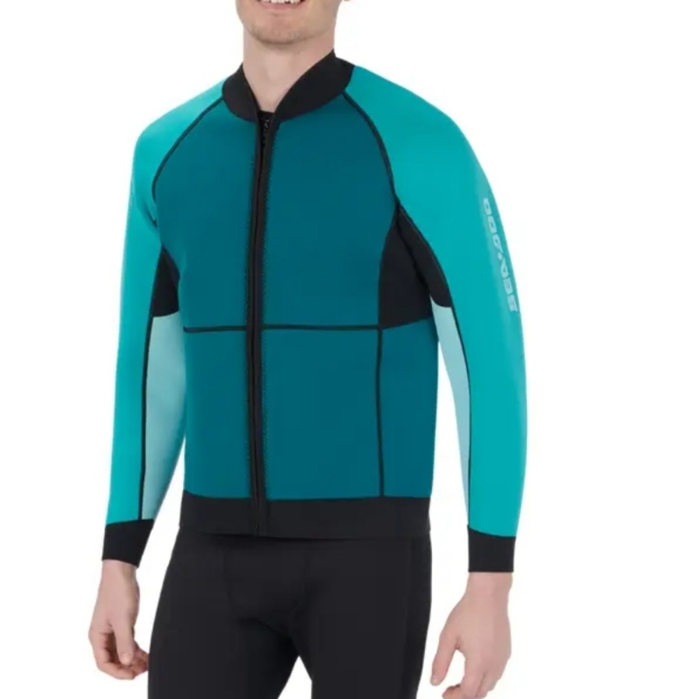 $125 NEW XL SEADOO GREEN BLACK ZIP WETSUIT SURF MONTEGO JACKET EXTRA LARGE NWT